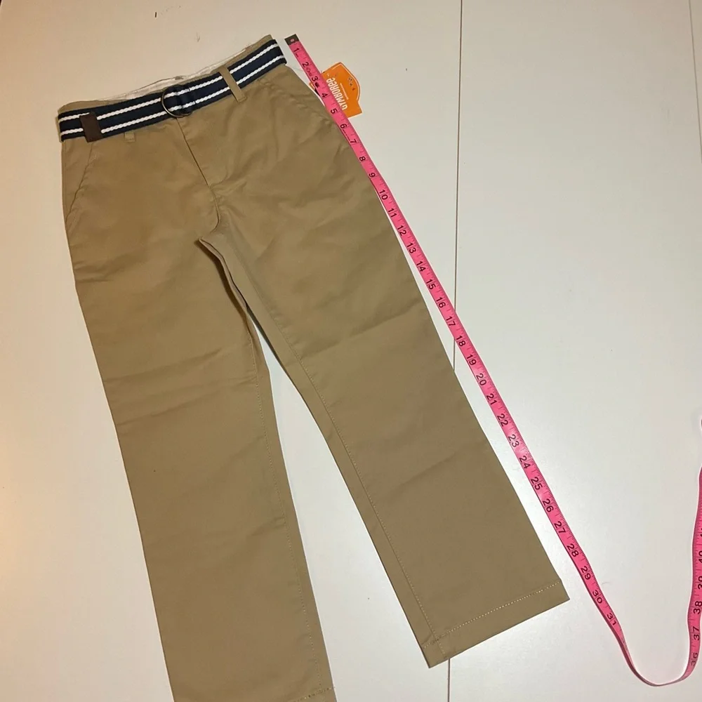 Gymboree Boys Size 6 Tan Belted Chino Pants NWT School Uniform Classic Preppy